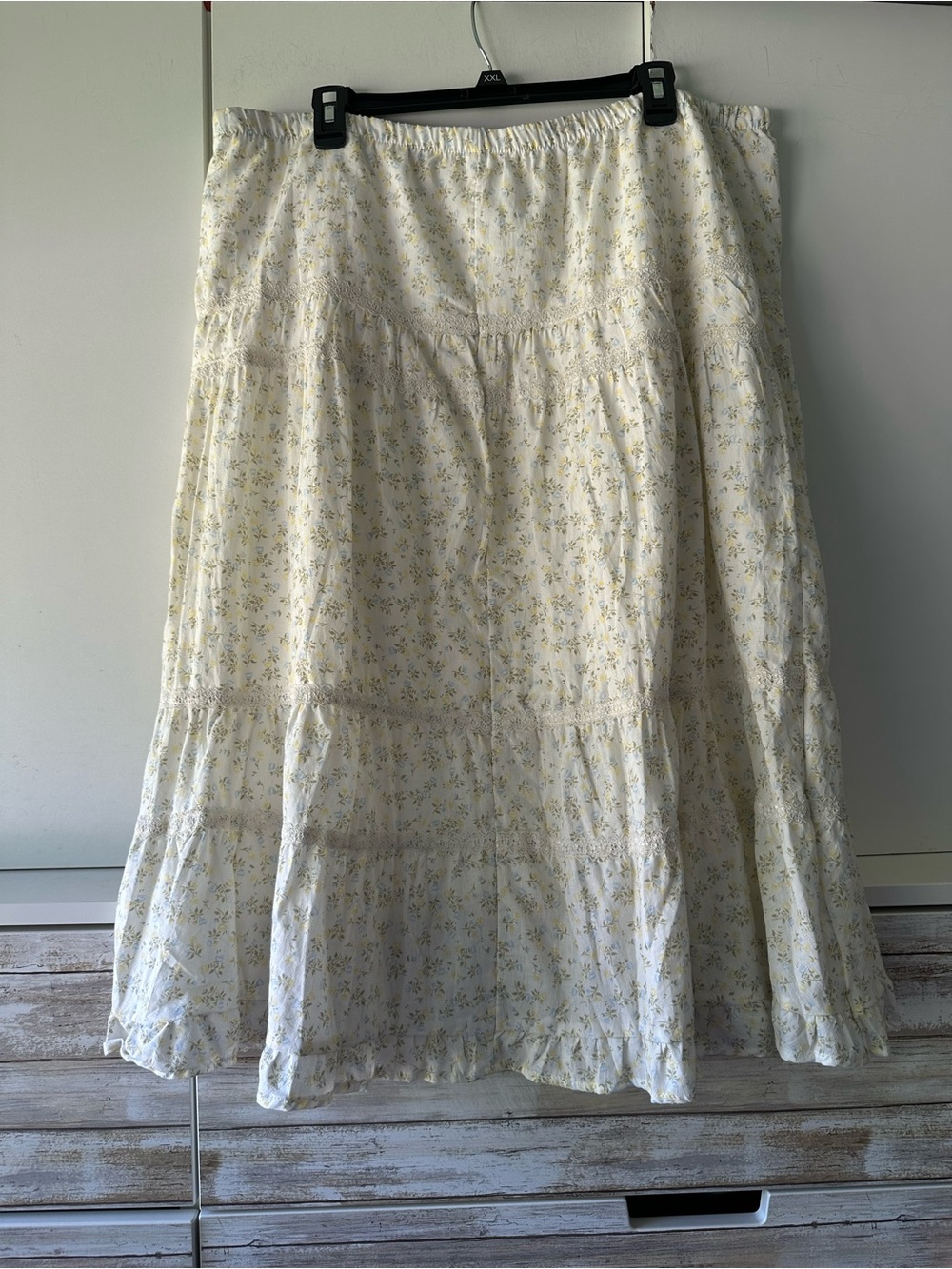 🌼 NWT Celebrity Pink Floral Tiered Maxi Skirt XXXL Cottagecore Boho